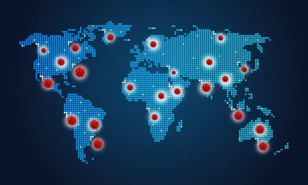 coronavirus disease covid-2019, coronavirus, corona, covid-19, 2019-ncov, 3d render, danger, disease, epidemic, flu, health, viral, world map, spread, infect, macro, microbiology, microscopic, model, pandemic, render, sickness, symptoms, virus, blue virus, blue health, blue map, viral, viral, viral, viral, viral, world map